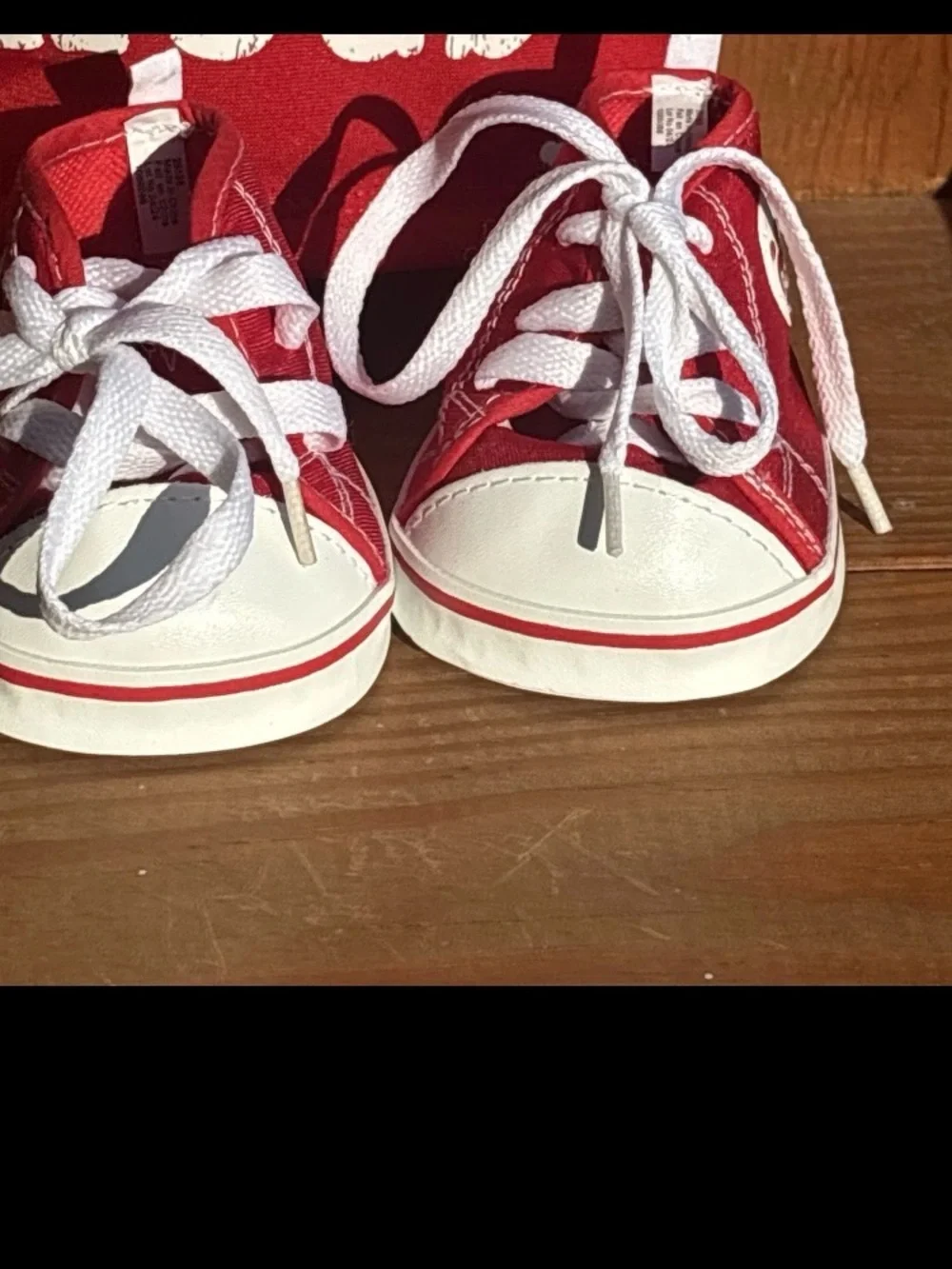 Red HUGS fleece Build-A-Bear hoodie And Red Canvas High Tops